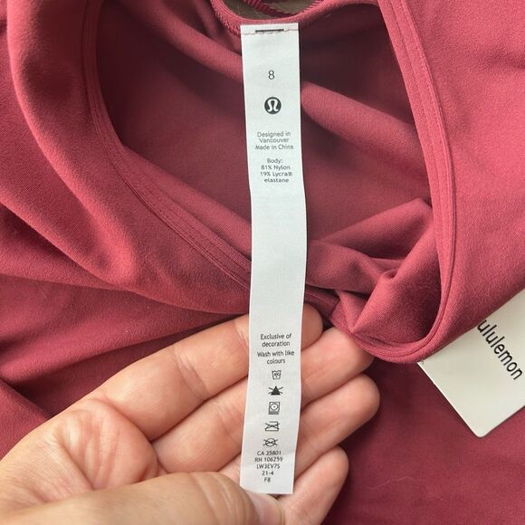 Lululemon Women’s 8 Align Long Sleeve‎ Mulled Wine Buttery Soft Minimalist New - Picture 4 of 11